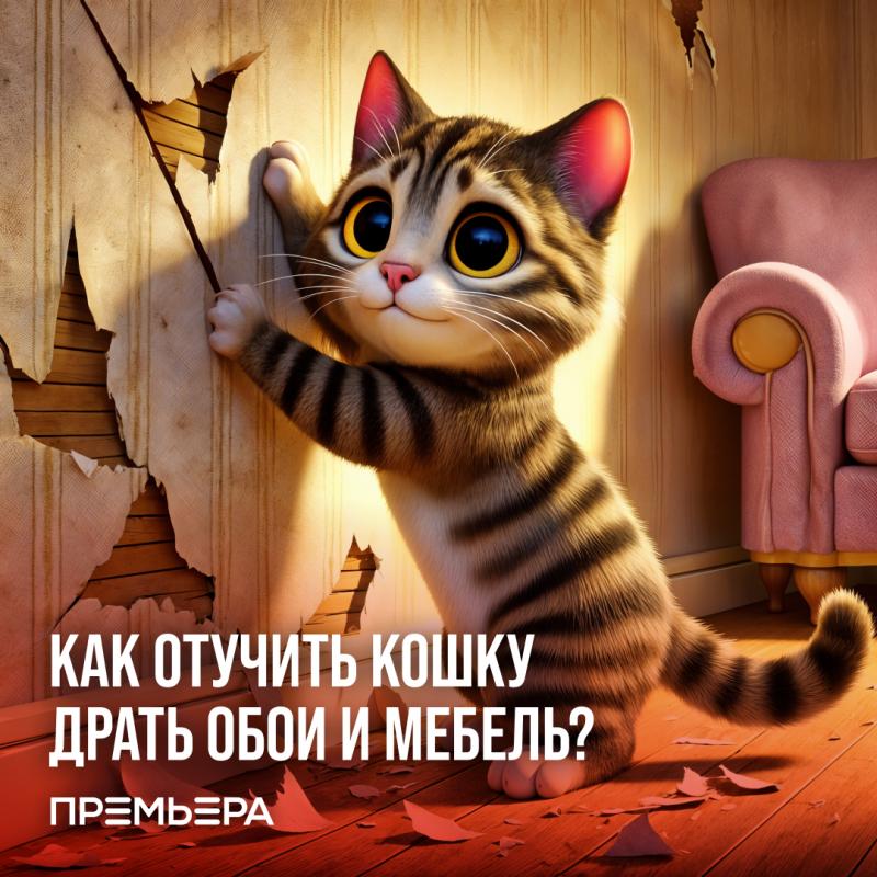 Как отучить кошку драть обои и мебель?