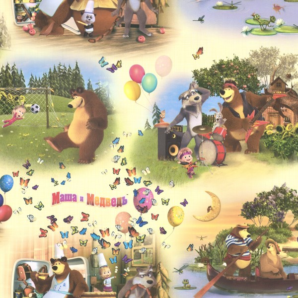 10239-01 Артекс Маша и Медведь обои флизелиновые 1,06*10м/9
